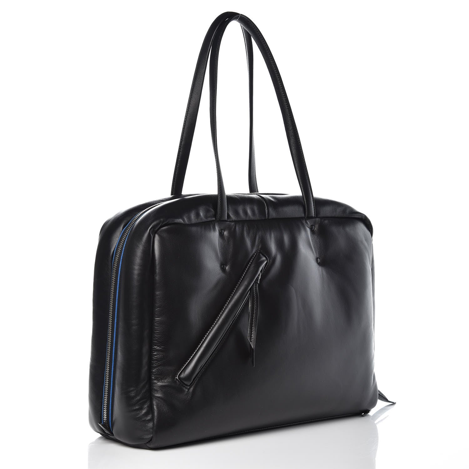Prada Nappa Soft Large Tote Black Cobalto 3 of 9
