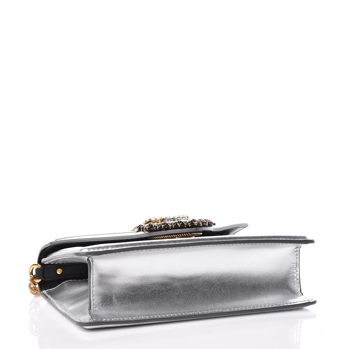 Smooth Calfskin Devotion Envelope Top Handle Bag Silver