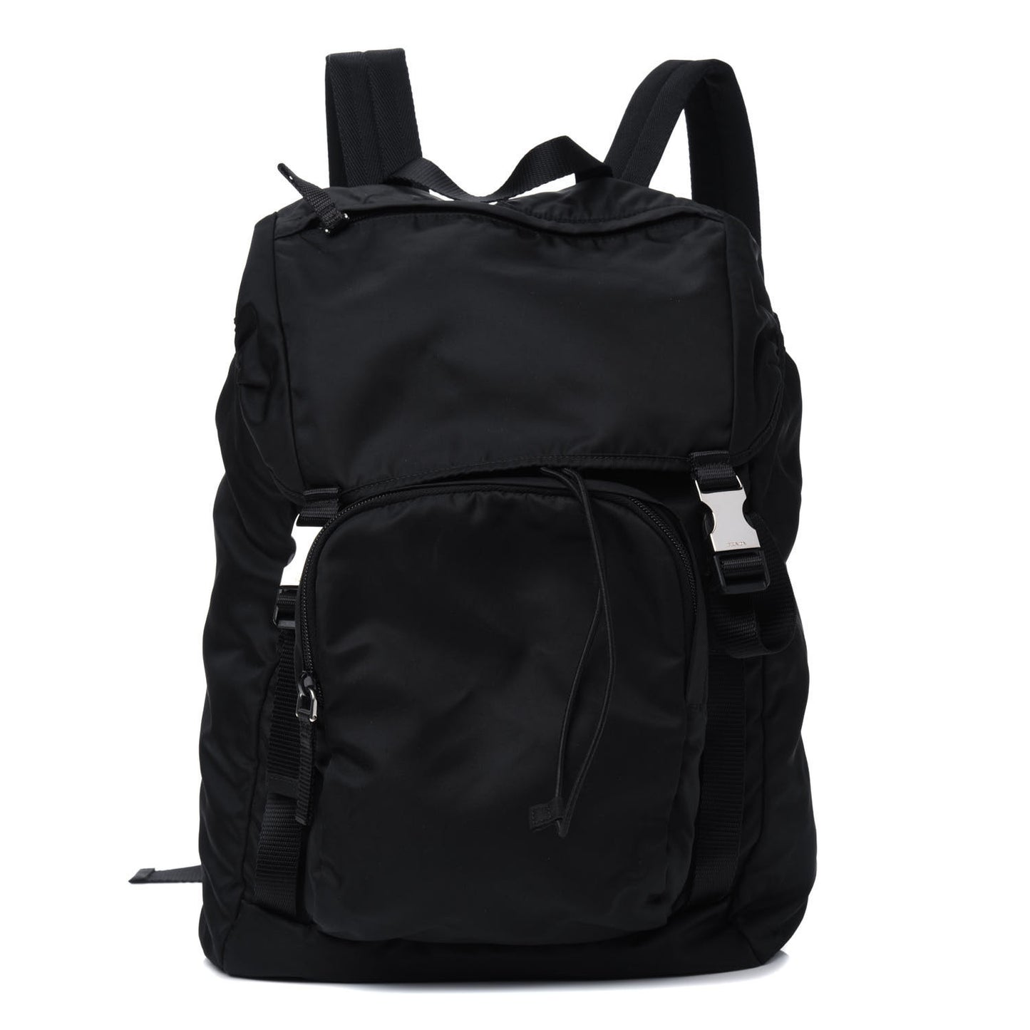 Tessuto Nylon Montagna Double Buckle Backpack Black