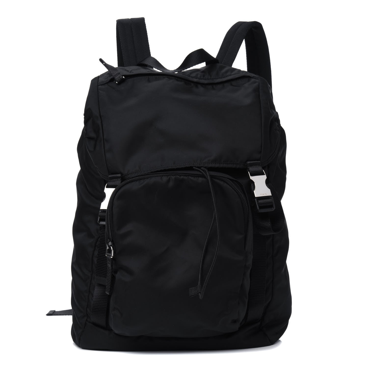 Prada Tessuto Nylon Montagna Double Buckle Backpack Black 1 of 13