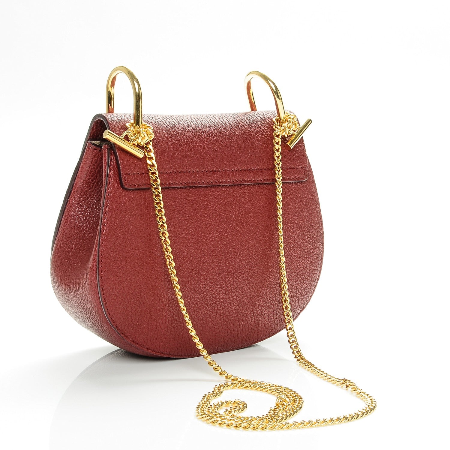 Chloe Grained Lambskin Mini Drew Shoulder Bag Wine Purple 2 of 15