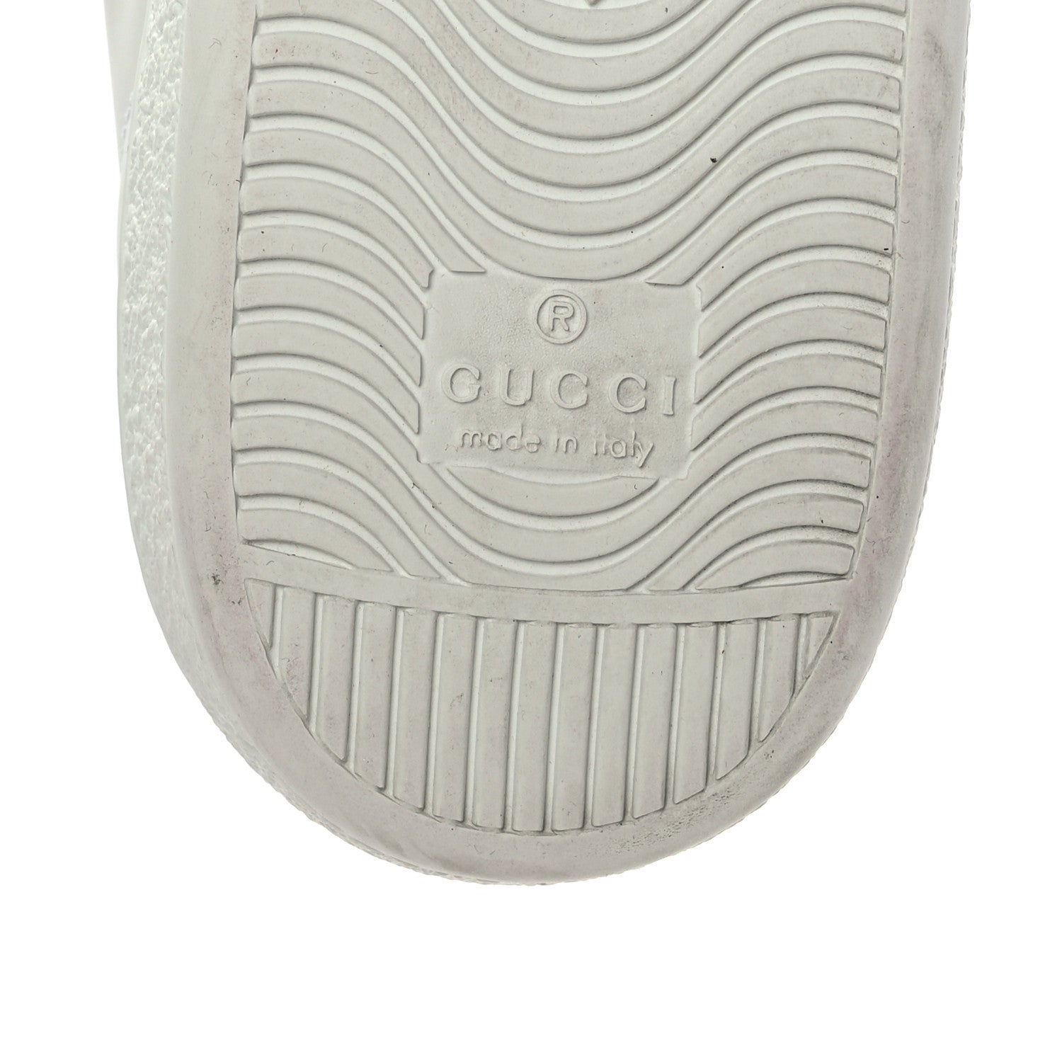 Gucci Calfskin Ayers Bee Embroidered Ace Sneakers 37.5 White Green 8 of 8