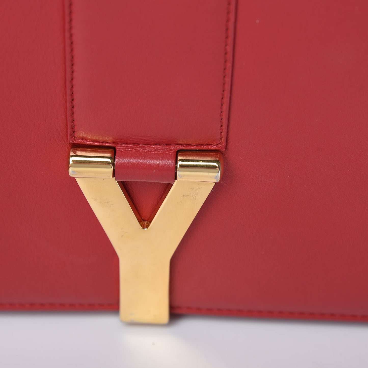 Calfskin Classic Y Ligne Chain Wallet Red