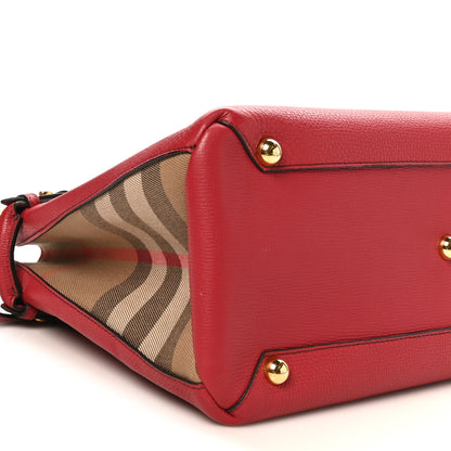 Burberry Derby Calfskin House Check Medium Banner Tote Russet Red 8 of 9