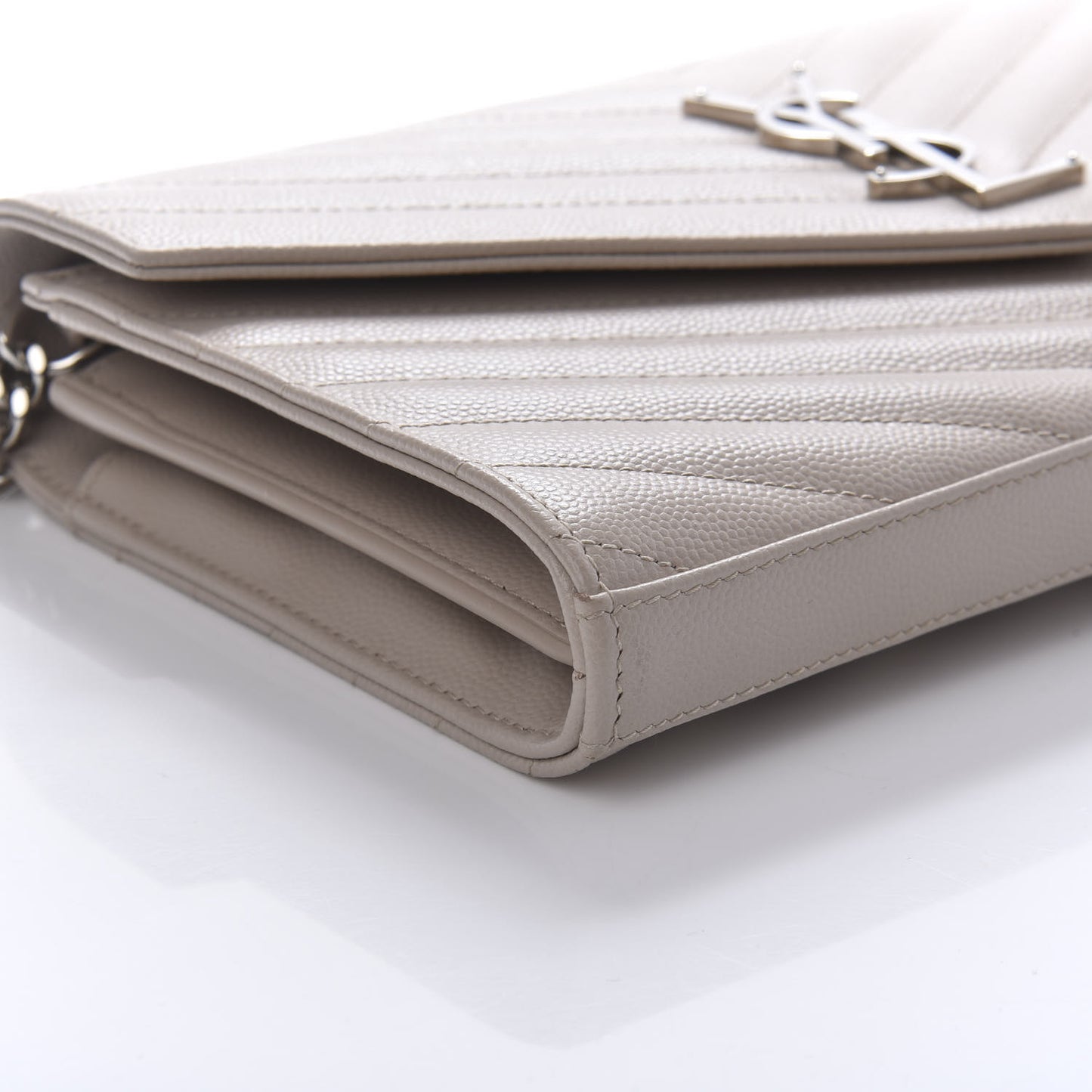 Grain De Poudre Matelasse Chevron Monogram Chain Wallet Rose Poudre