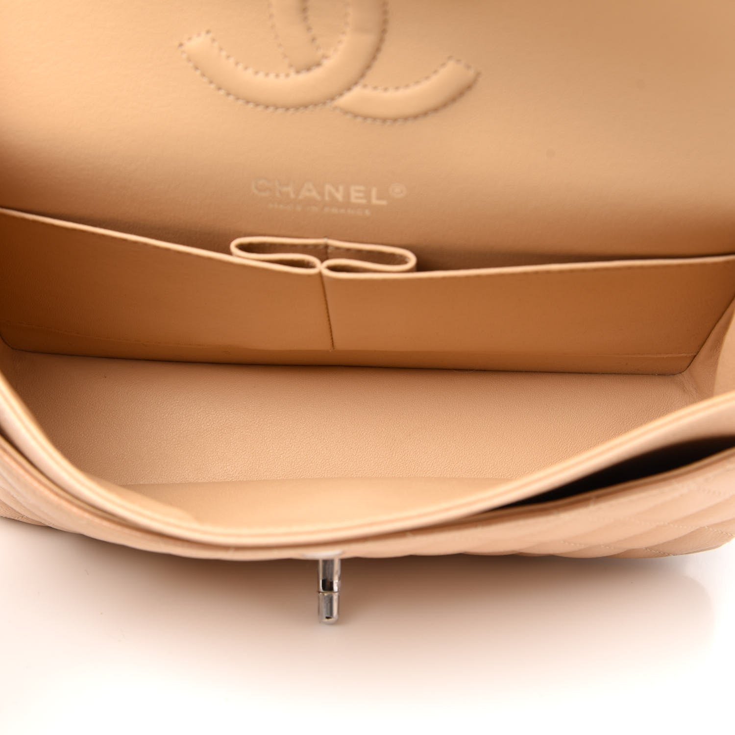 Chanel Caviar Quilted Medium Double Flap Beige Clair 5 of 11