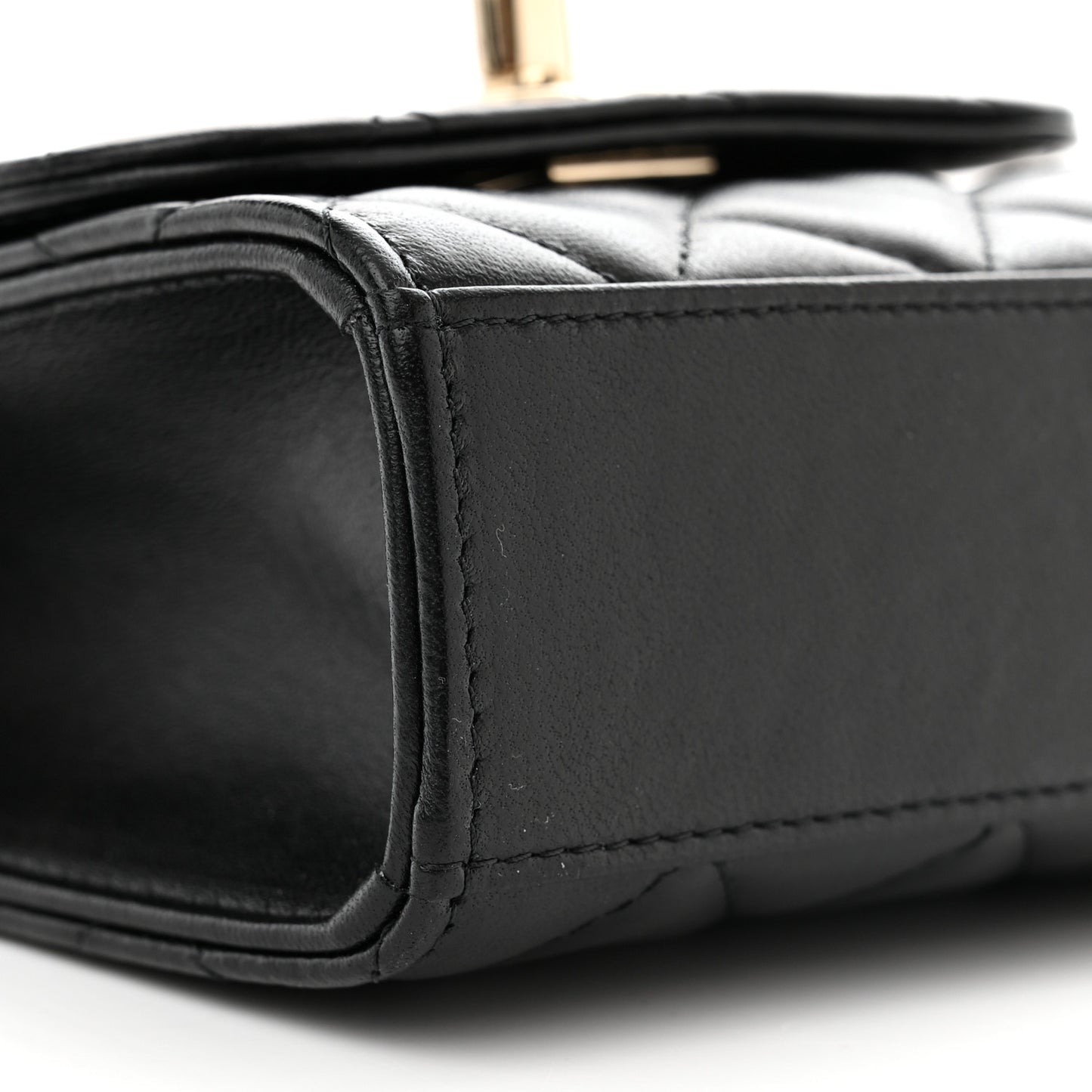 Lambskin Quilted Mini Trendy CC Clutch With Chain Black