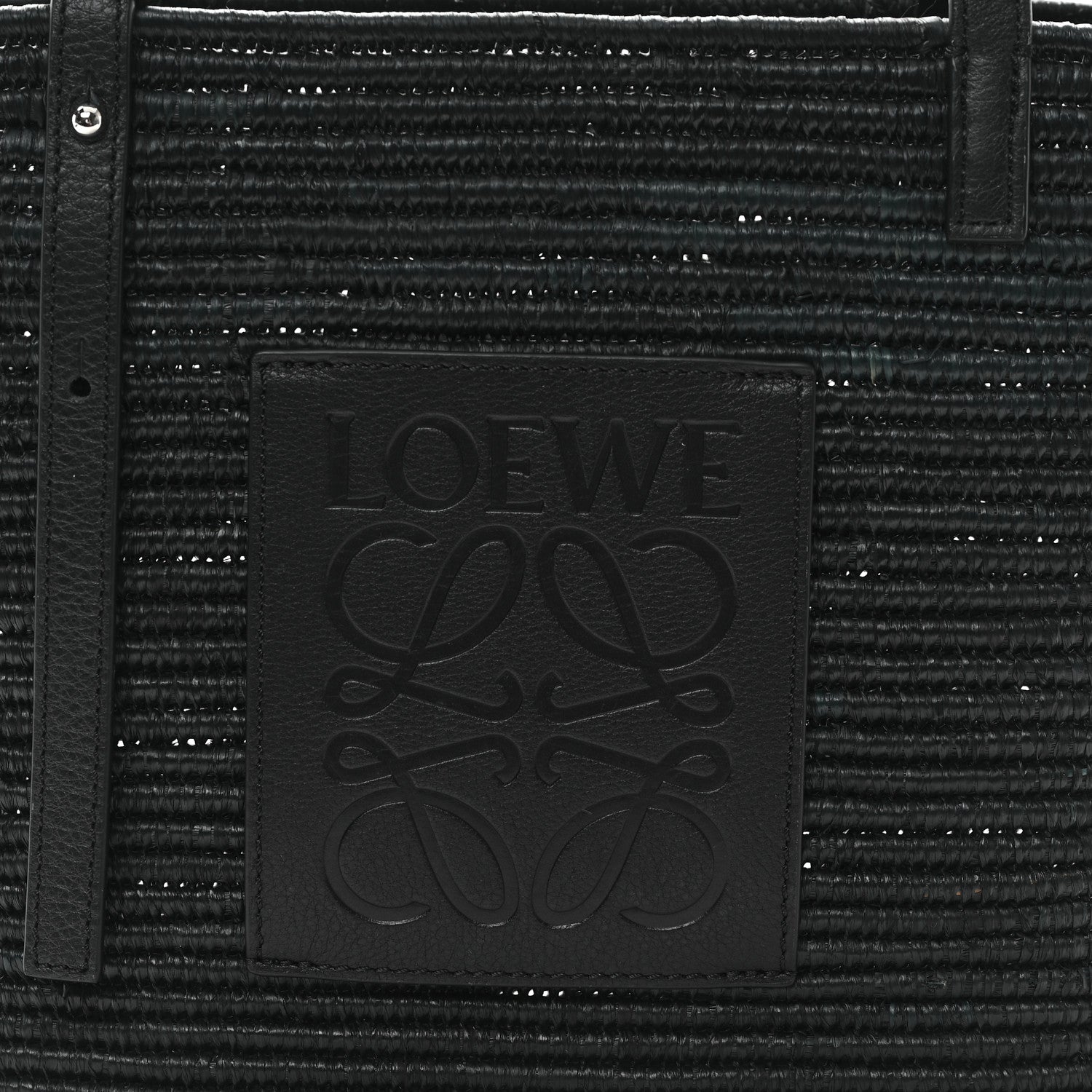 Loewe Raffia Square Small Basket Tote Bag Black 7 of 10
