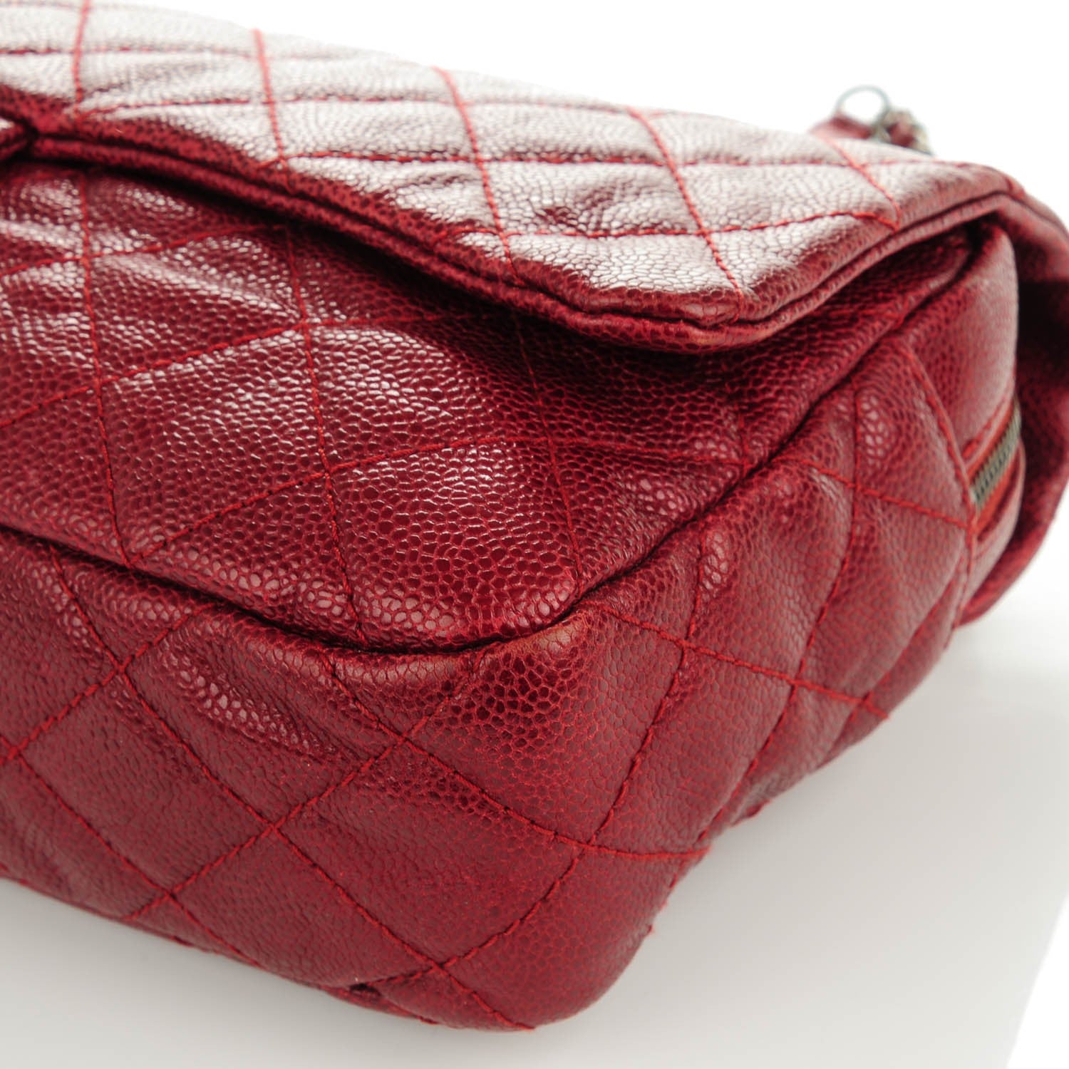 Chanel Iridescent Caviar Quilted Large Chic Flap Red 9 of 10