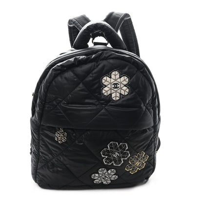 Chanel Nylon Tweed Quilted Small Coco Neige Snowflake Backpack Black 1 of 11