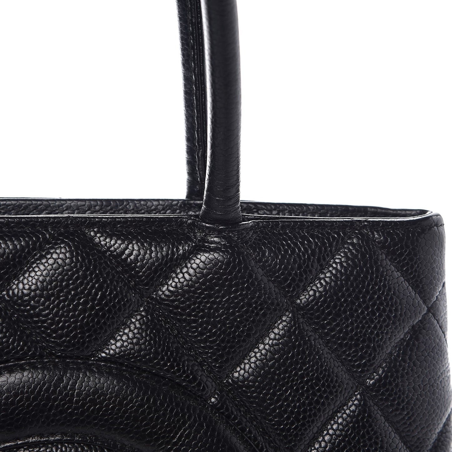 Caviar Quilted Medallion Tote Black