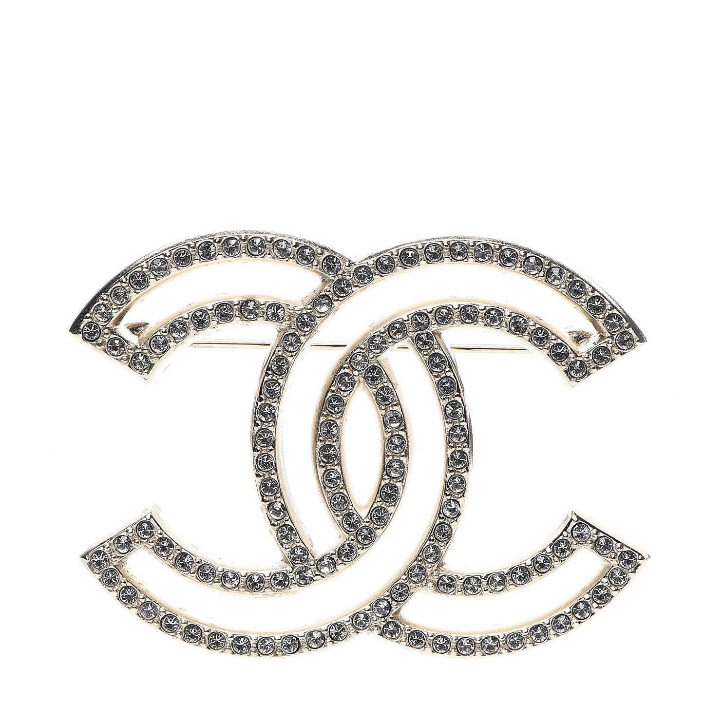 Crystal CC Brooch Light Gold