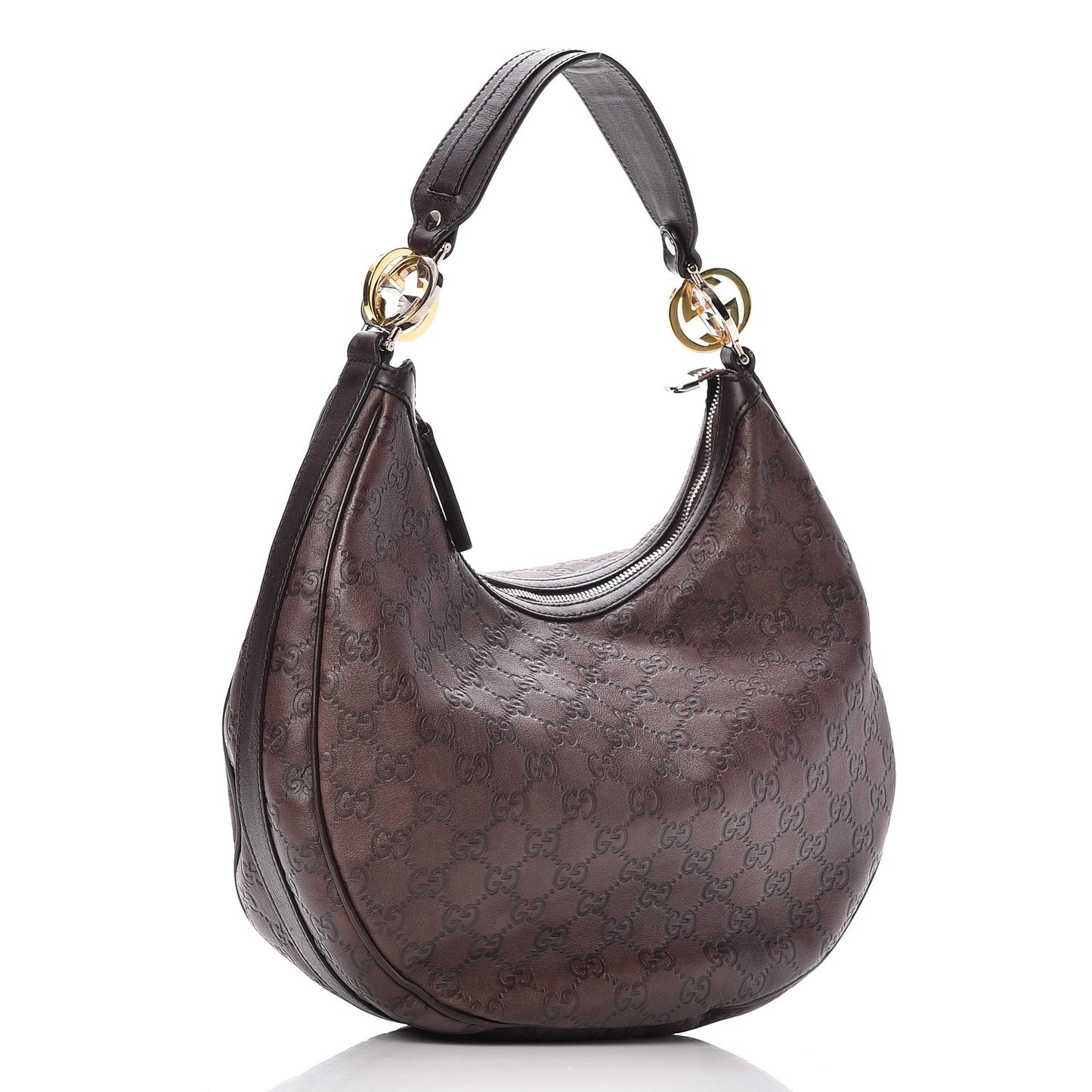 Guccissima Medium GG Twins Hobo Dark Brown