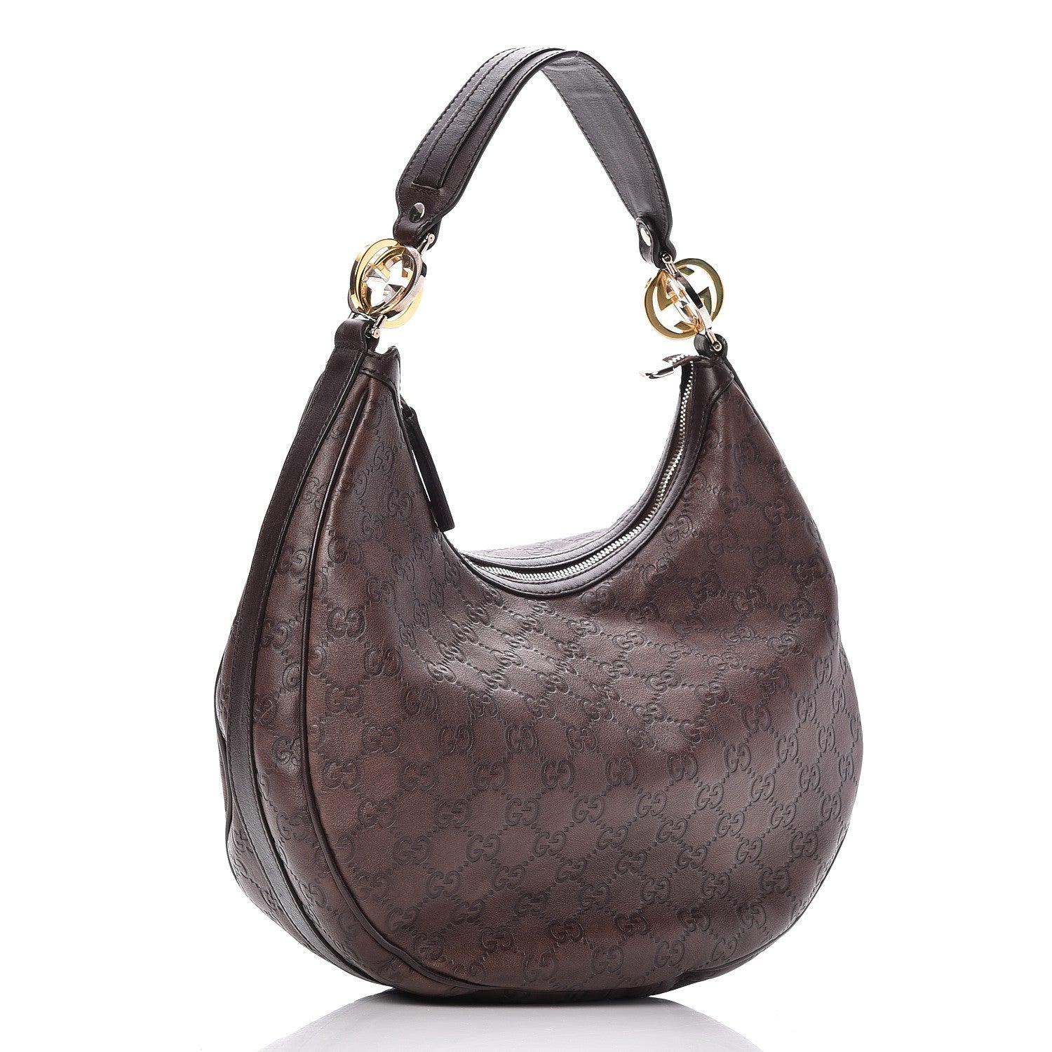 Gucci Guccissima Medium GG Twins Hobo Dark Brown 3 of 8