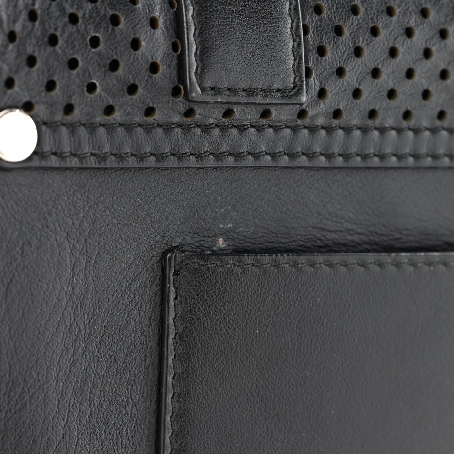 Lambskin Perforated Tiny PS1 Satchel Black