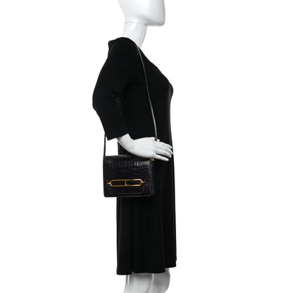 Hermes Shiny Alligator Mini Sac Roulis Prunoir 2 of 10