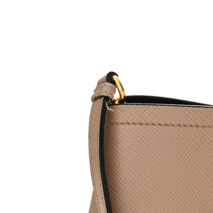 Prada Saffiano Cuir Medium Double Bag Cammeo Black 14 of 16