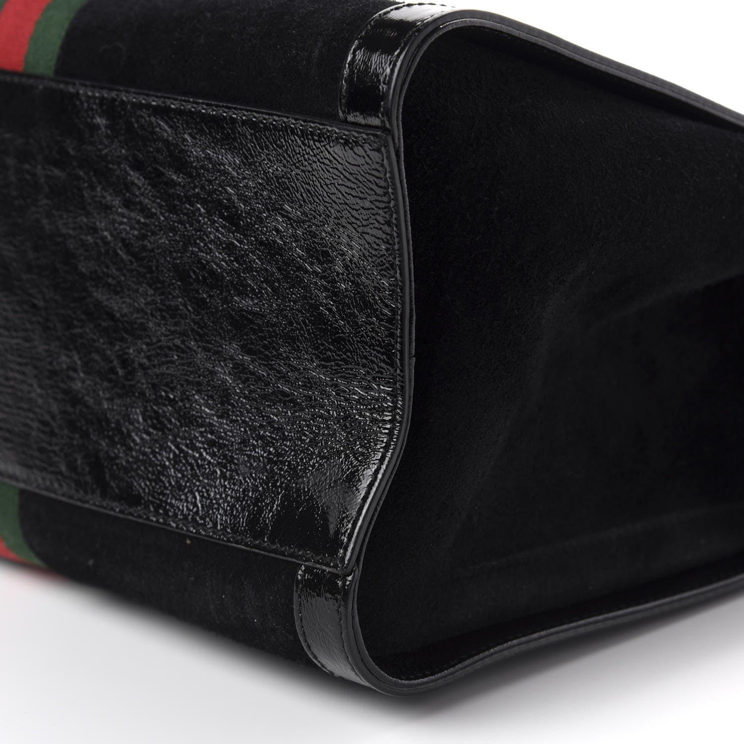 Gucci Suede Patent GG Web Medium Ophidia Tote Bag Black 9 of 10