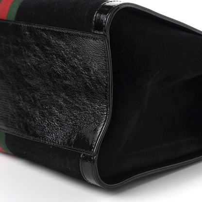 Gucci Suede Patent GG Web Medium Ophidia Tote Bag Black 9 of 10