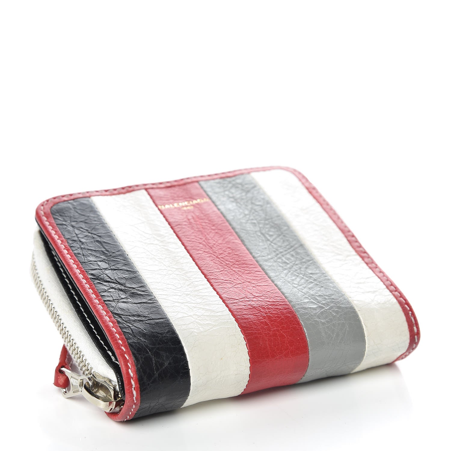 Balenciaga Agneau Arena Multicolore Bazar Billfold Zip Around Wallet Red Multicolor 4 of 10