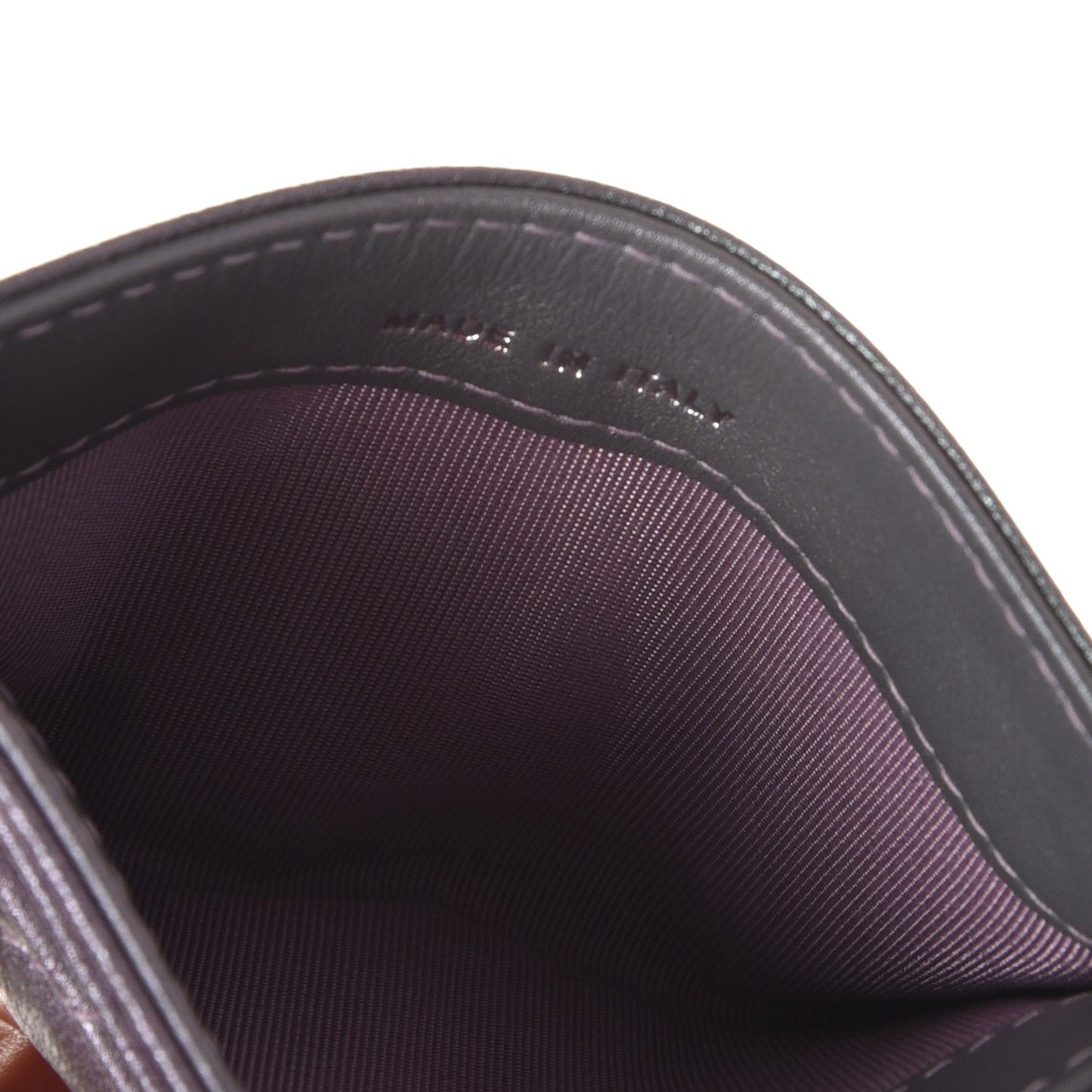 Iridescent Lambskin Quilted Reissue Card Holder Light Purple