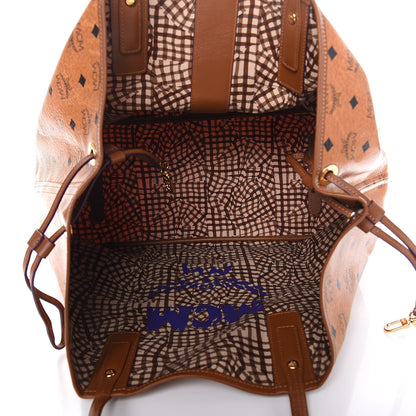 MCM Visetos Large Liz Reversible Shopper Tote Cognac 8 of 14
