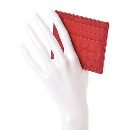 Bottega Veneta Nappa Intrecciato VN Card Case Red 2 of 9