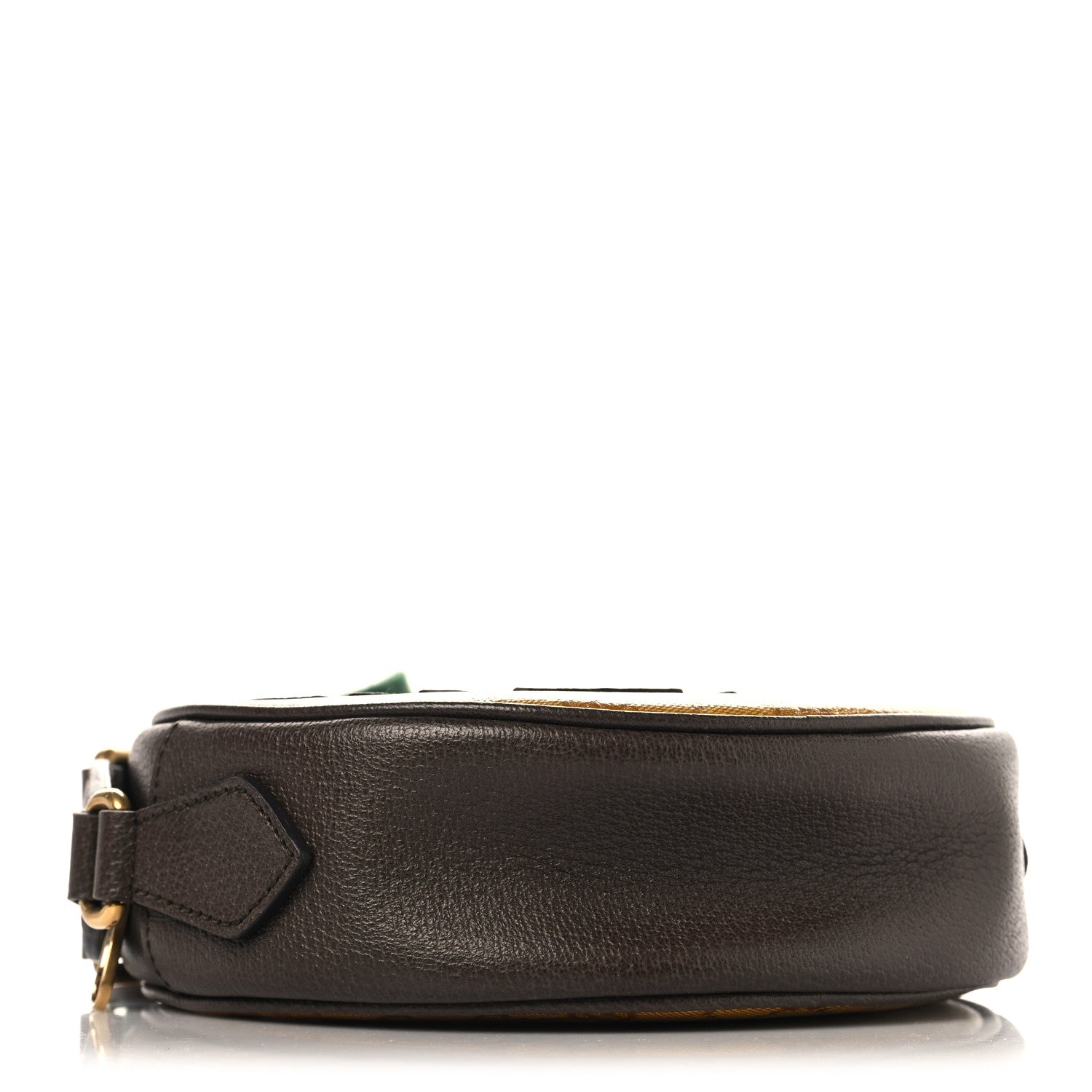 Gucci X ADIDAS Crystal Vintage Monogram Textured Dollar Calfskin Web Trefoil Small Ophidia Round Shoulder Bag Mid Natural Nut Off White New Acero 4 of 10