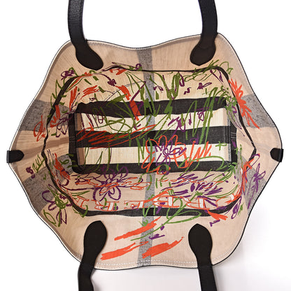Burberry Coated Canvas Medium Reversible Doodle Tote White Black 8 of 13