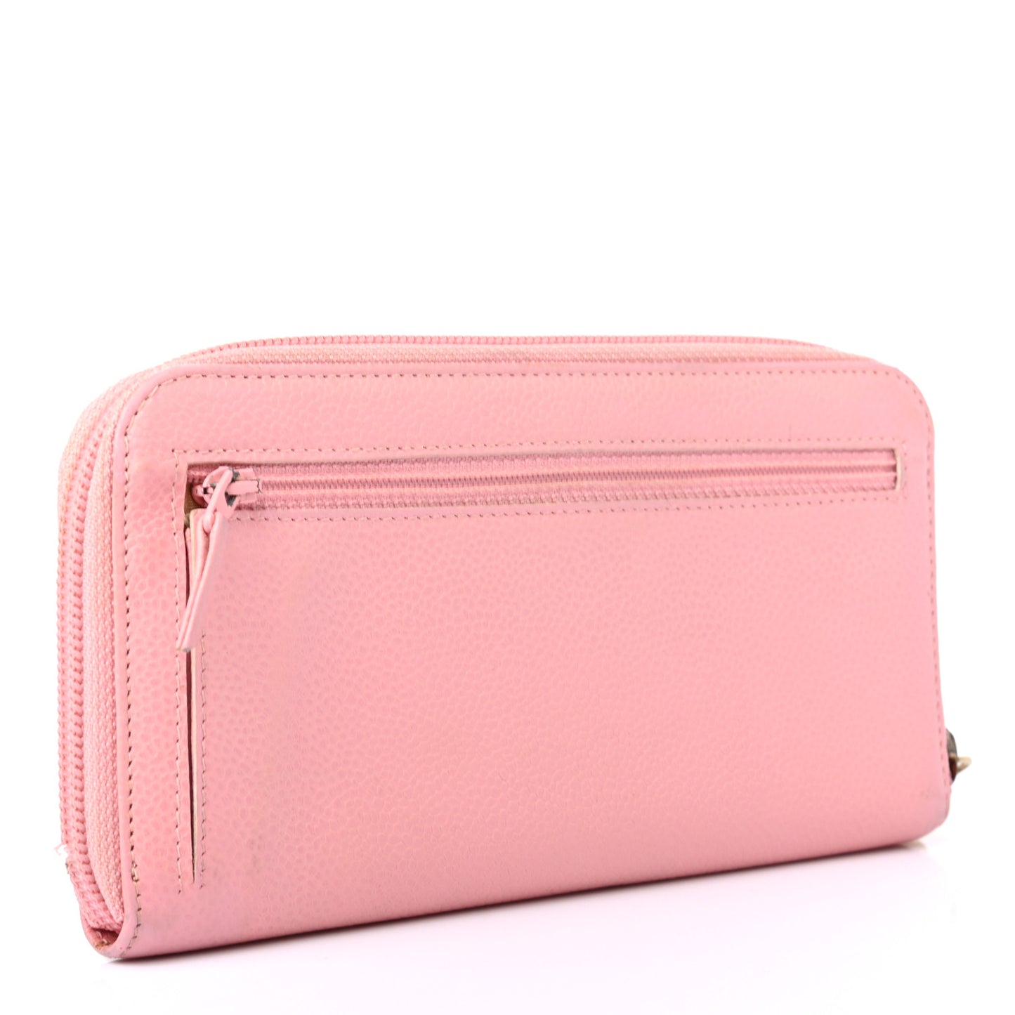 Caviar Large Timeless CC Zip Around Wallet Pink