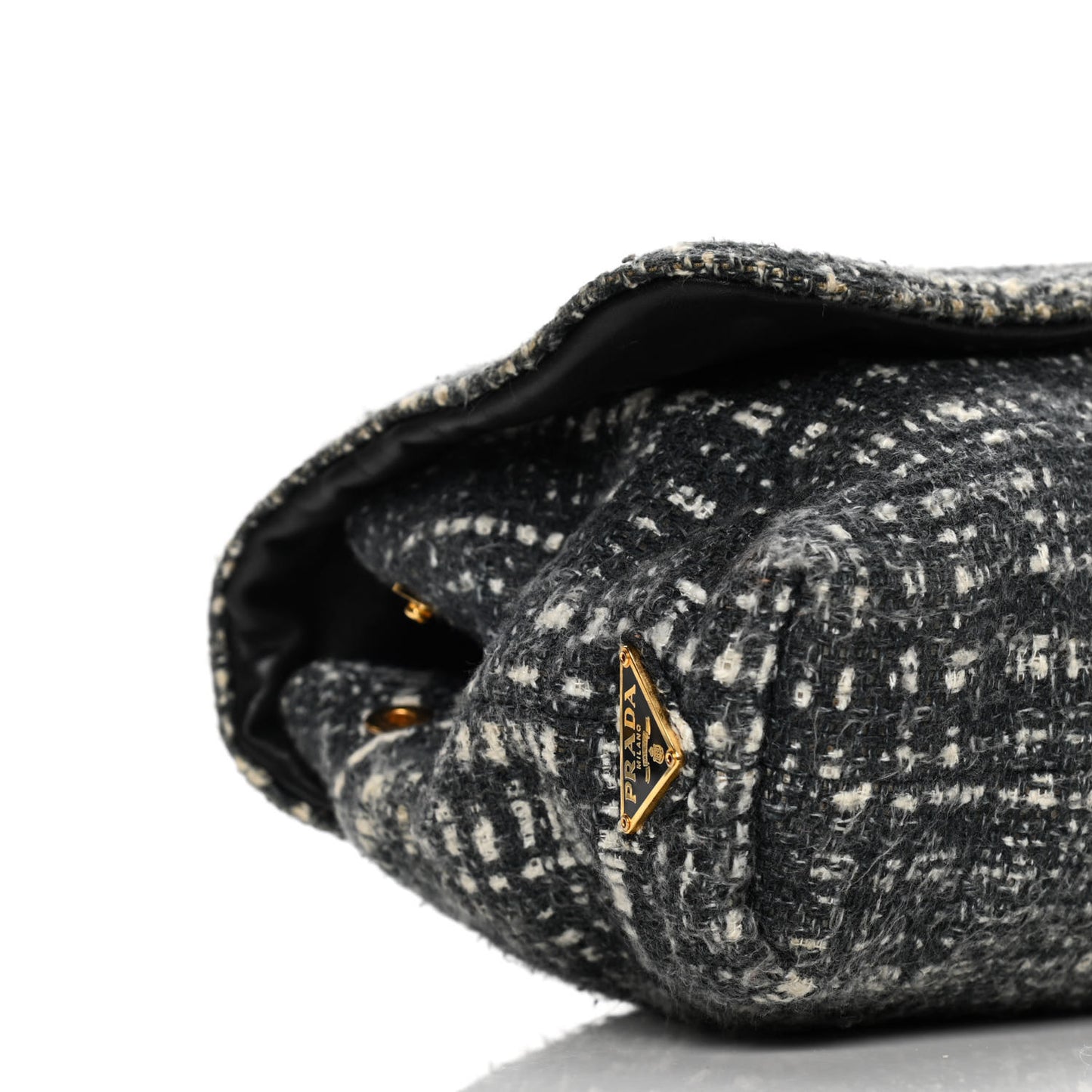 Tweed Clutch Black White