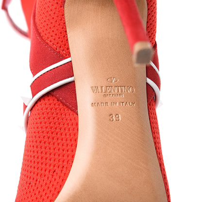 Valentino Garavani Knit Suede Free Rockstud Bodytech 105mm Ankle Boots 39 Rosso Valentino Optic White 6 of 8