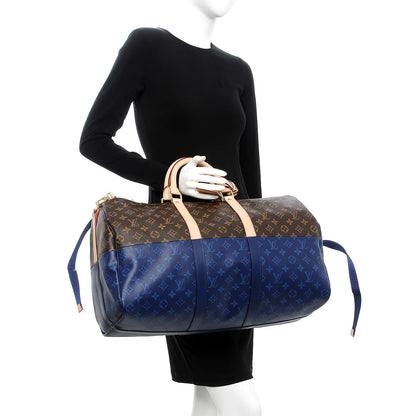 Louis Vuitton Monogram Split Keepall Bandouliere 50 Pacific Blue 3 of 8