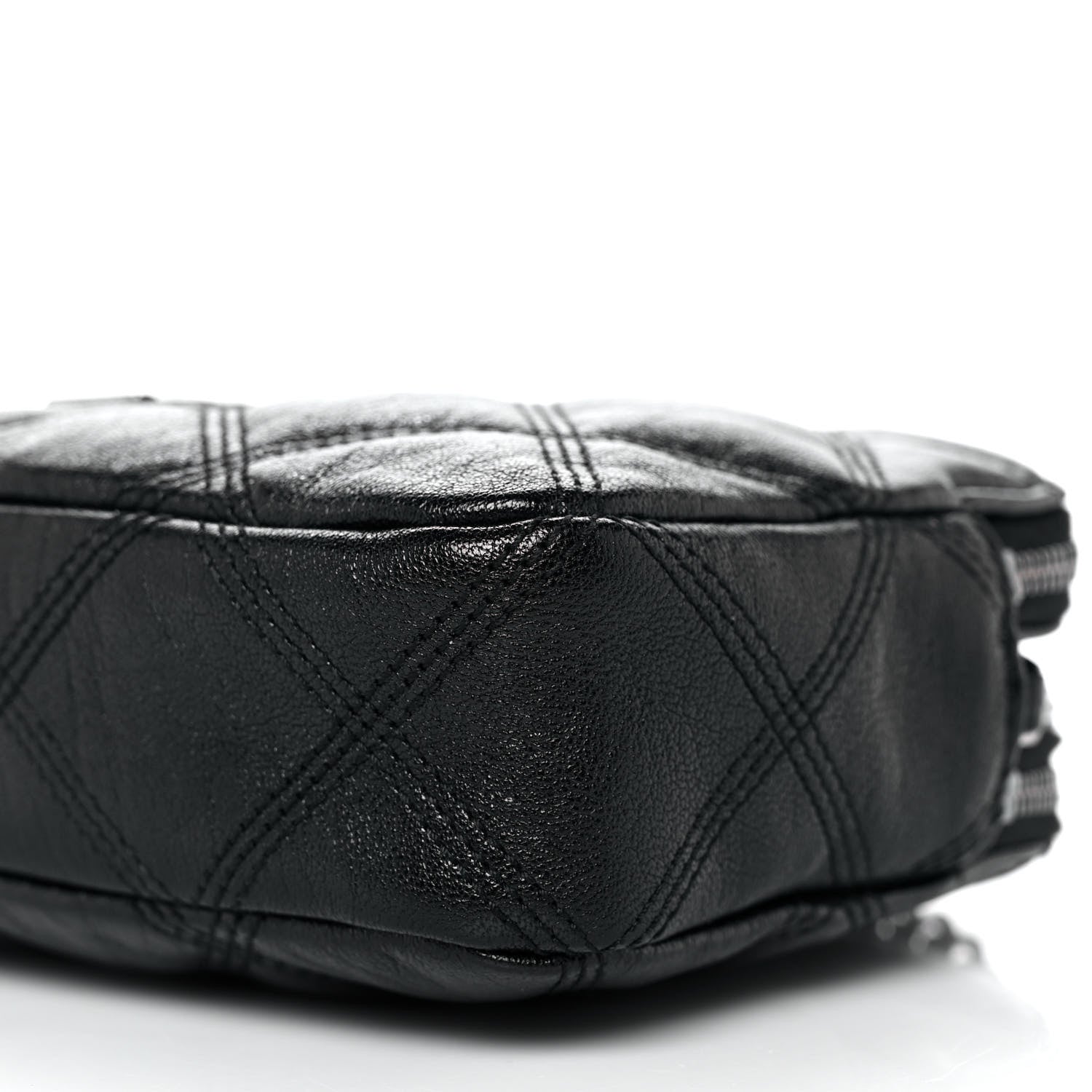 Saint Laurent Grained Lambskin Quilted Mini Becky Double Zip Bag Black 11 of 11