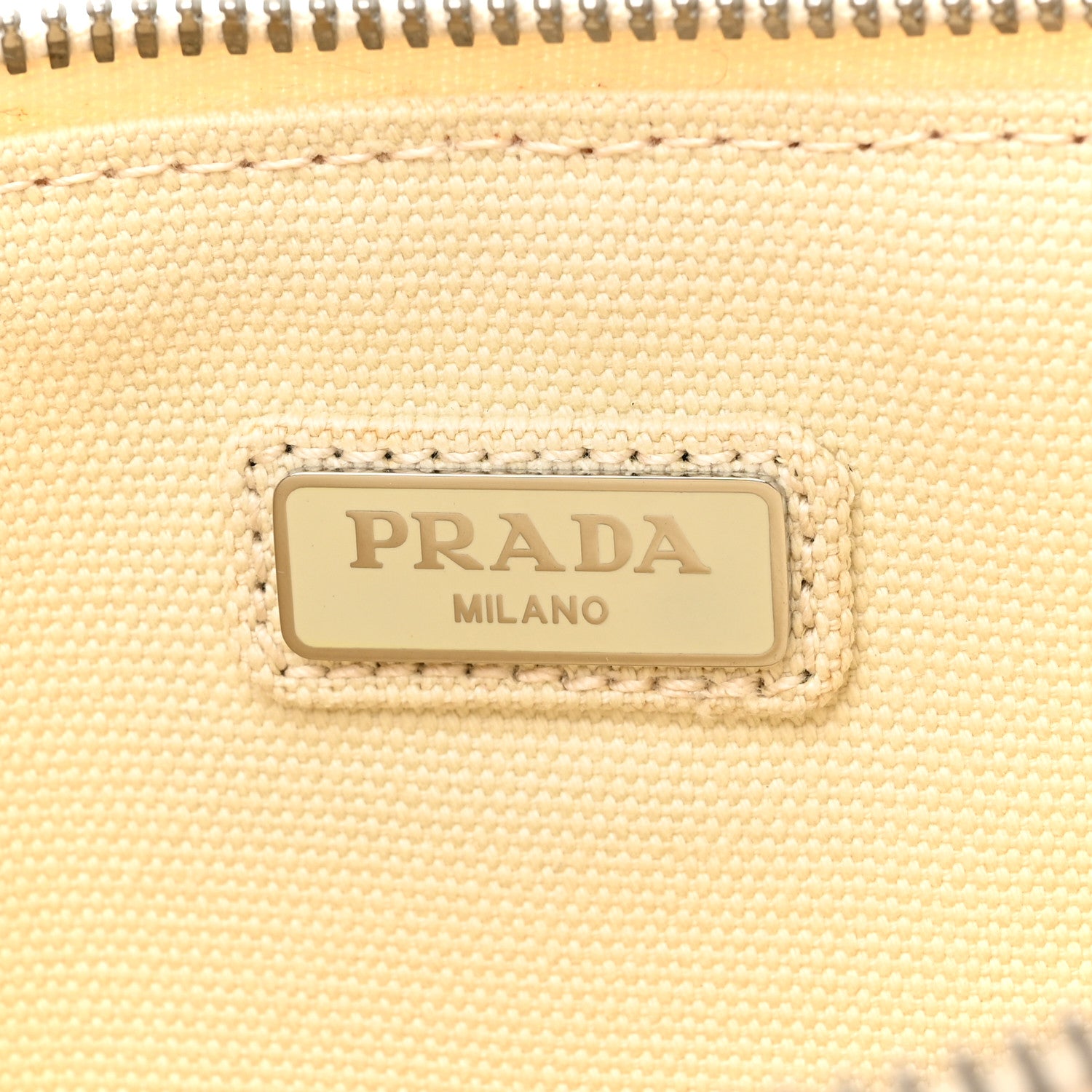 Prada Canvas Saffiano Saint Barth Flat Wristlet Pouch Grezzo 6 of 7