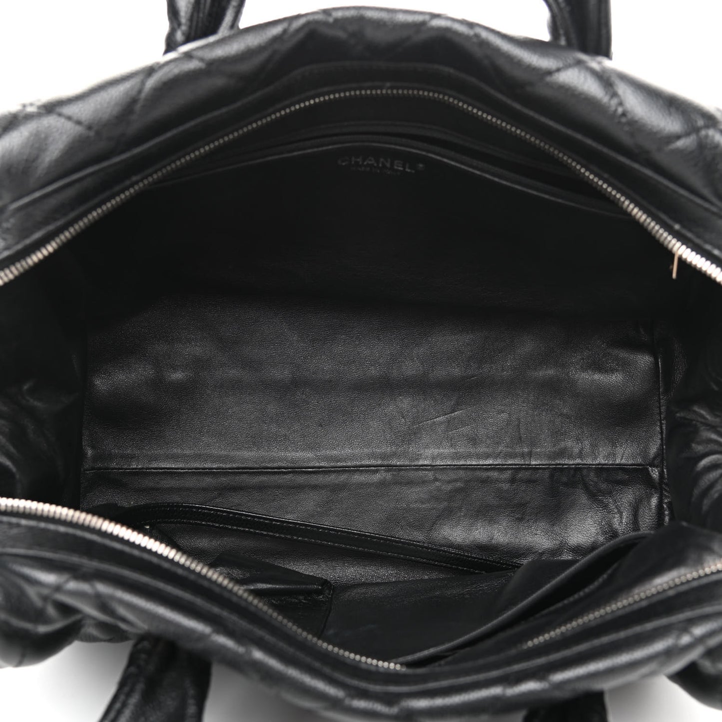 Caviar Quilted CC Timeless Bowler Black