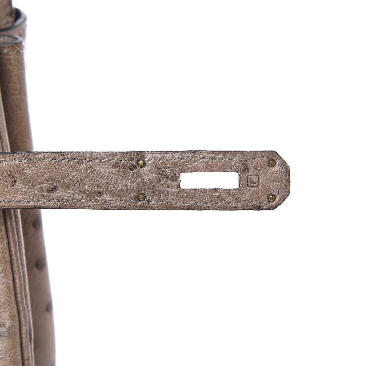 Ostrich Birkin 35 Gris Tourterelle