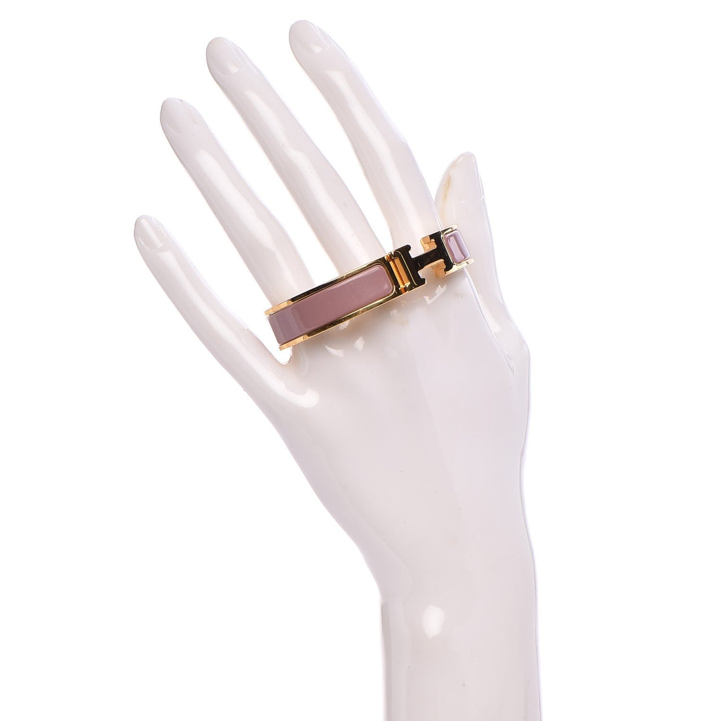 Enamel Narrow Clic Clac H Bracelet PM Bois De Rose