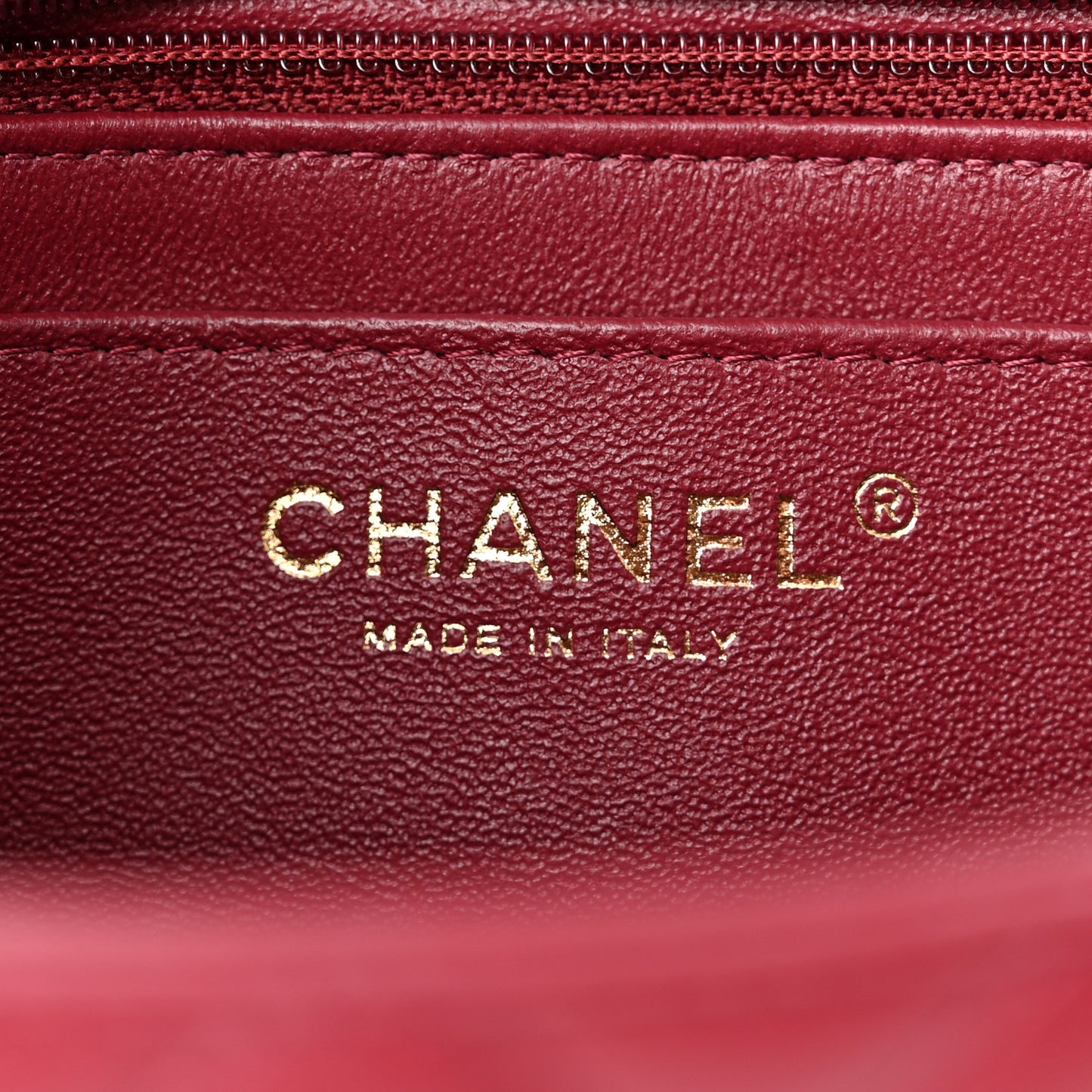 Lambskin Quilted Mini Rectangular Flap Burgundy