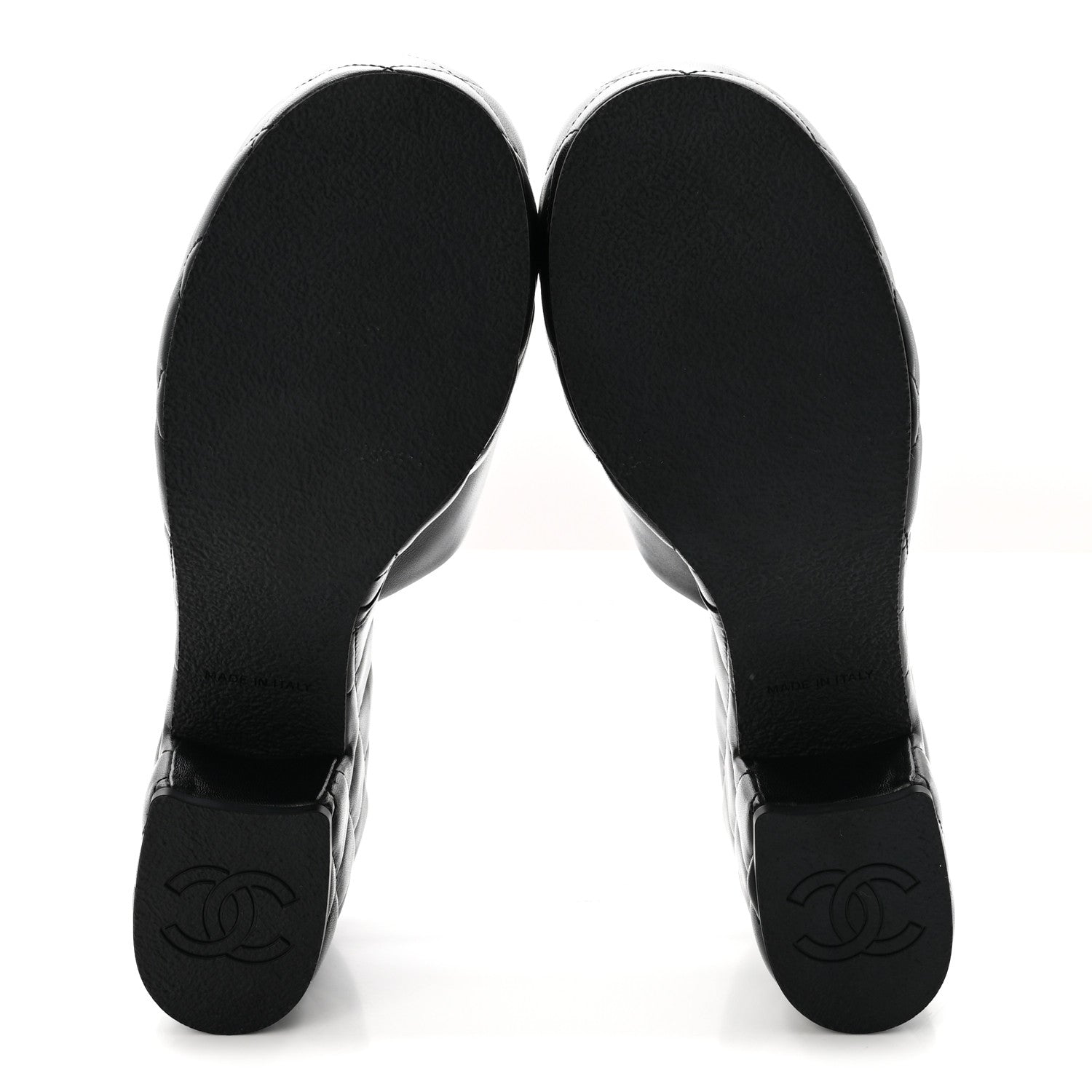 Chanel Lambskin Quilted CC Platform Mules 40 Black 6 of 10