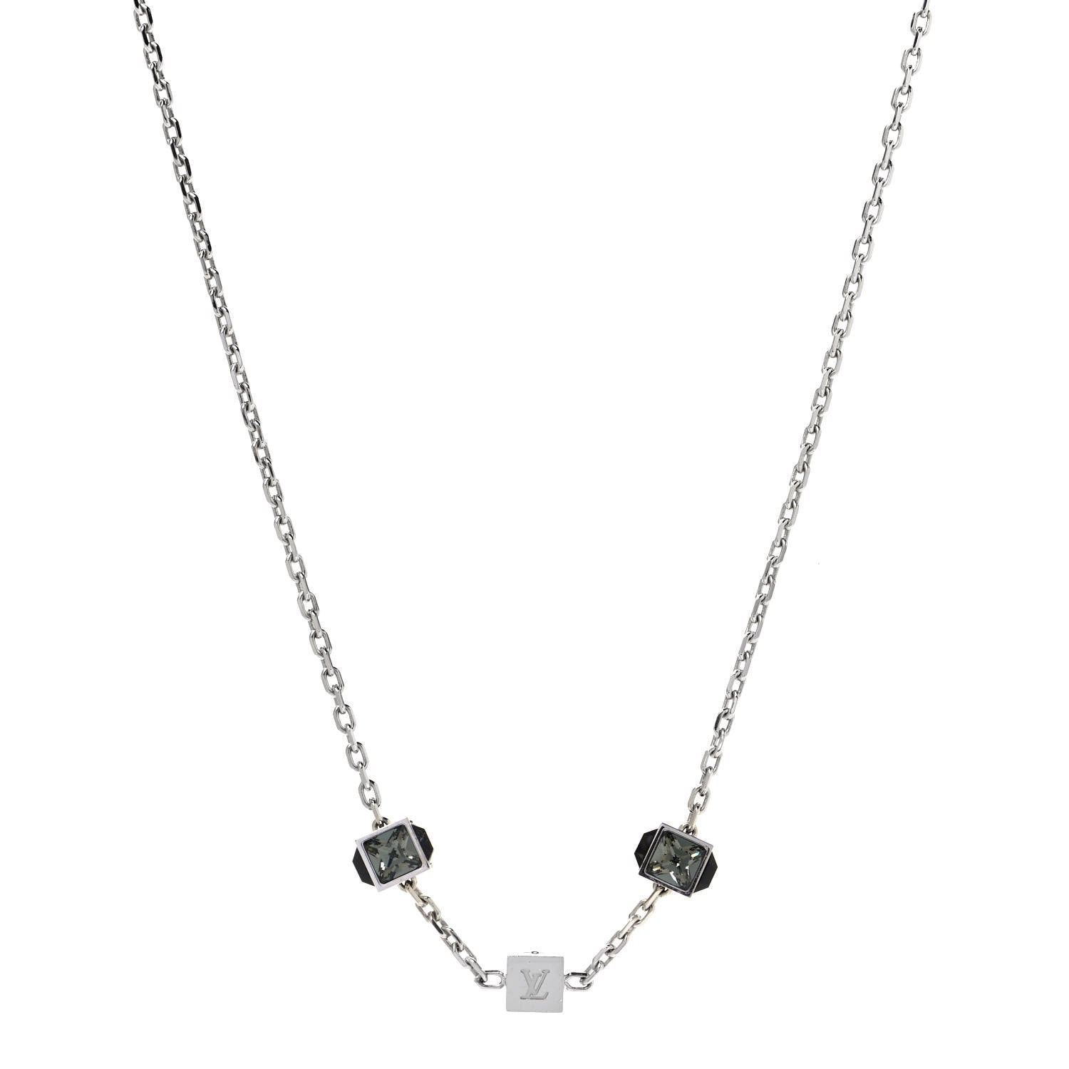 Louis Vuitton Swarovski Gamble Short Necklace Silver 1 of 5