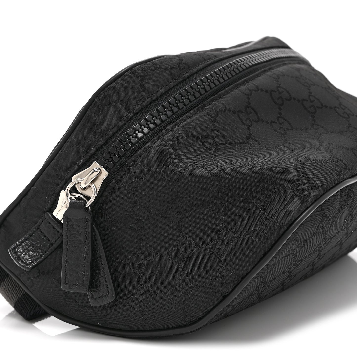 Nylon Monogram Fanny Pack Belt Bag Black