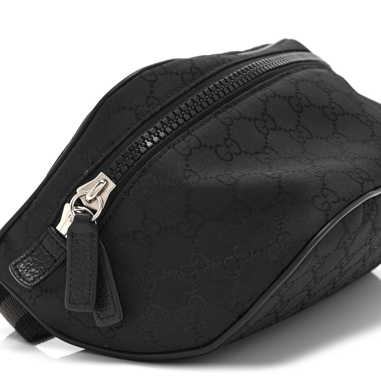 Gucci Nylon Monogram Fanny Pack Belt Bag Black 9 of 10