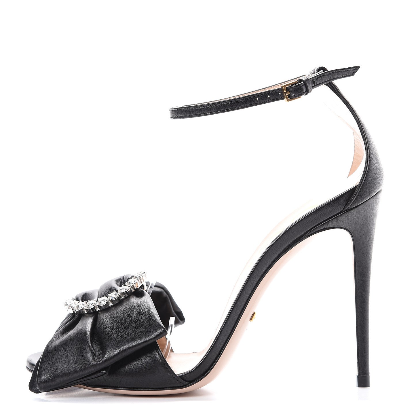 Nappa Ilse Pleated Bow Sandals 36 Black