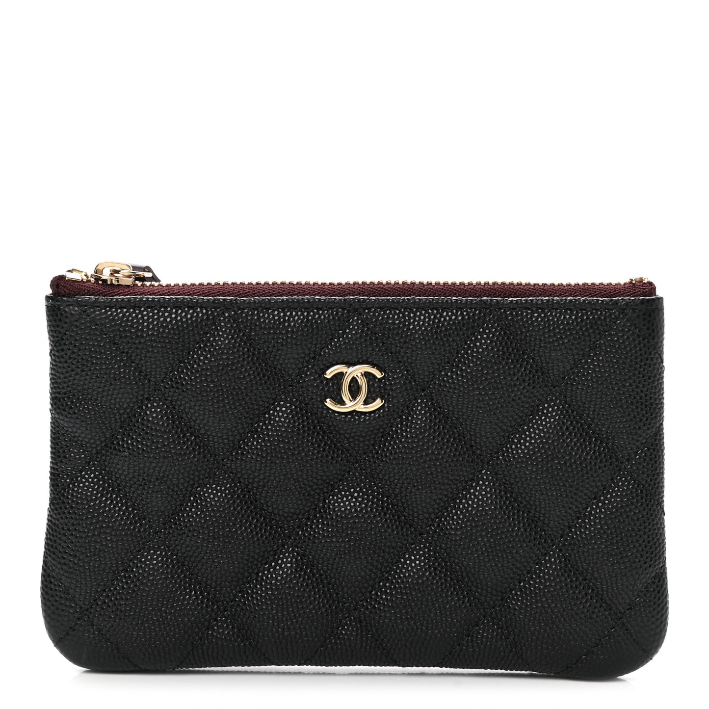 Caviar Quilted Small Cosmetic Case Black