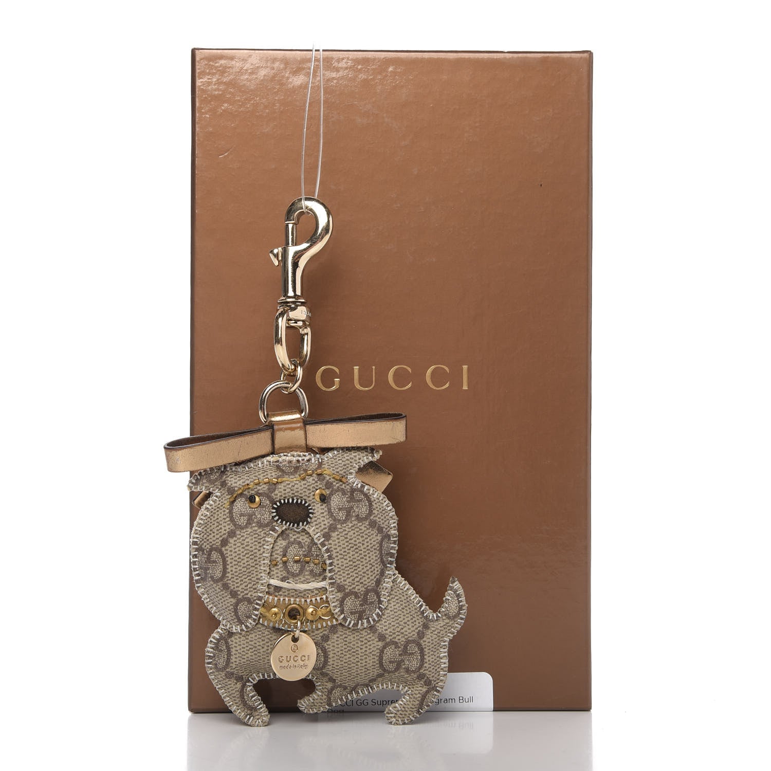 Gucci GG Supreme Monogram Bull Dog Key Charm 4 of 4
