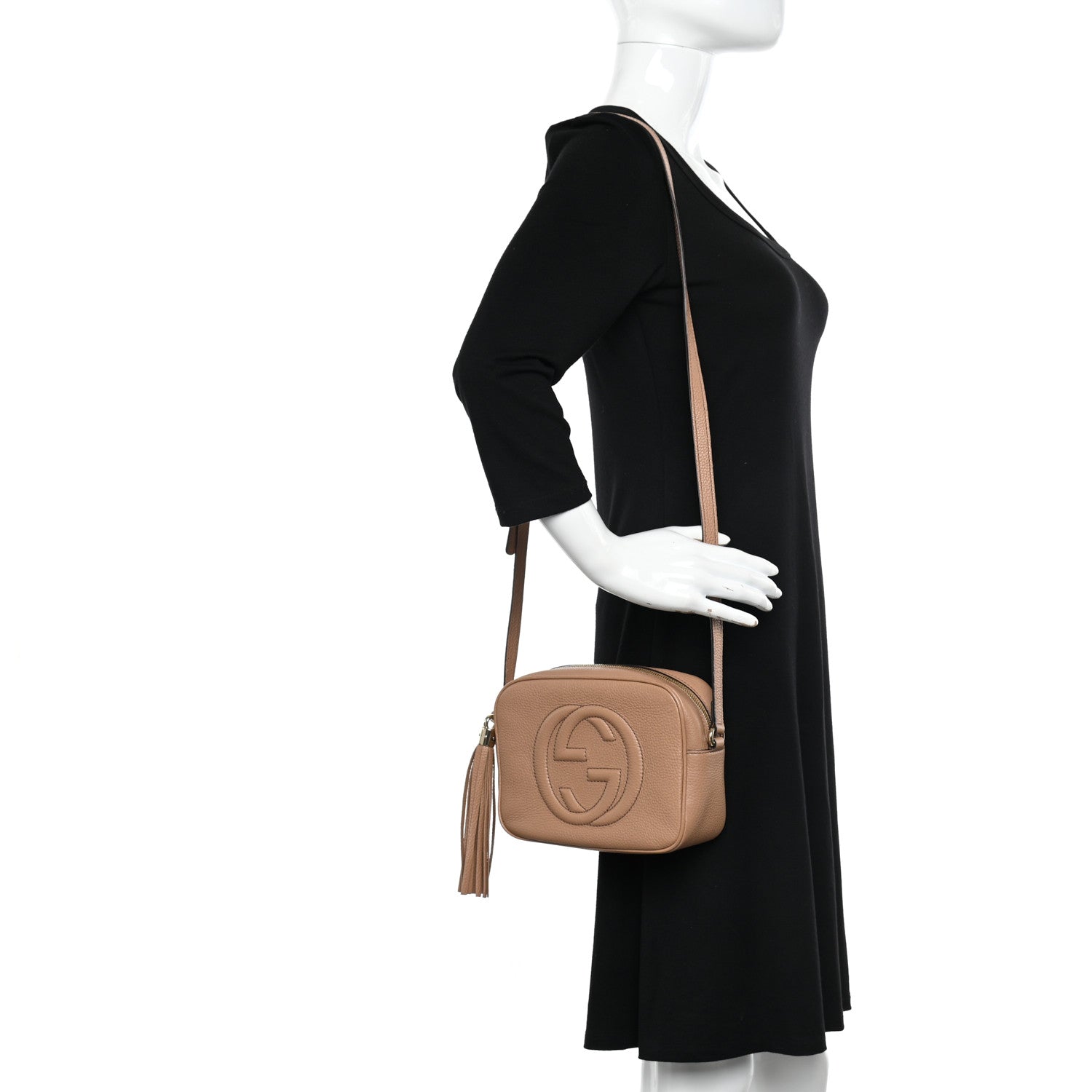 Gucci Pebbled Calfskin Small Soho Disco Bag Camelia 2 of 11
