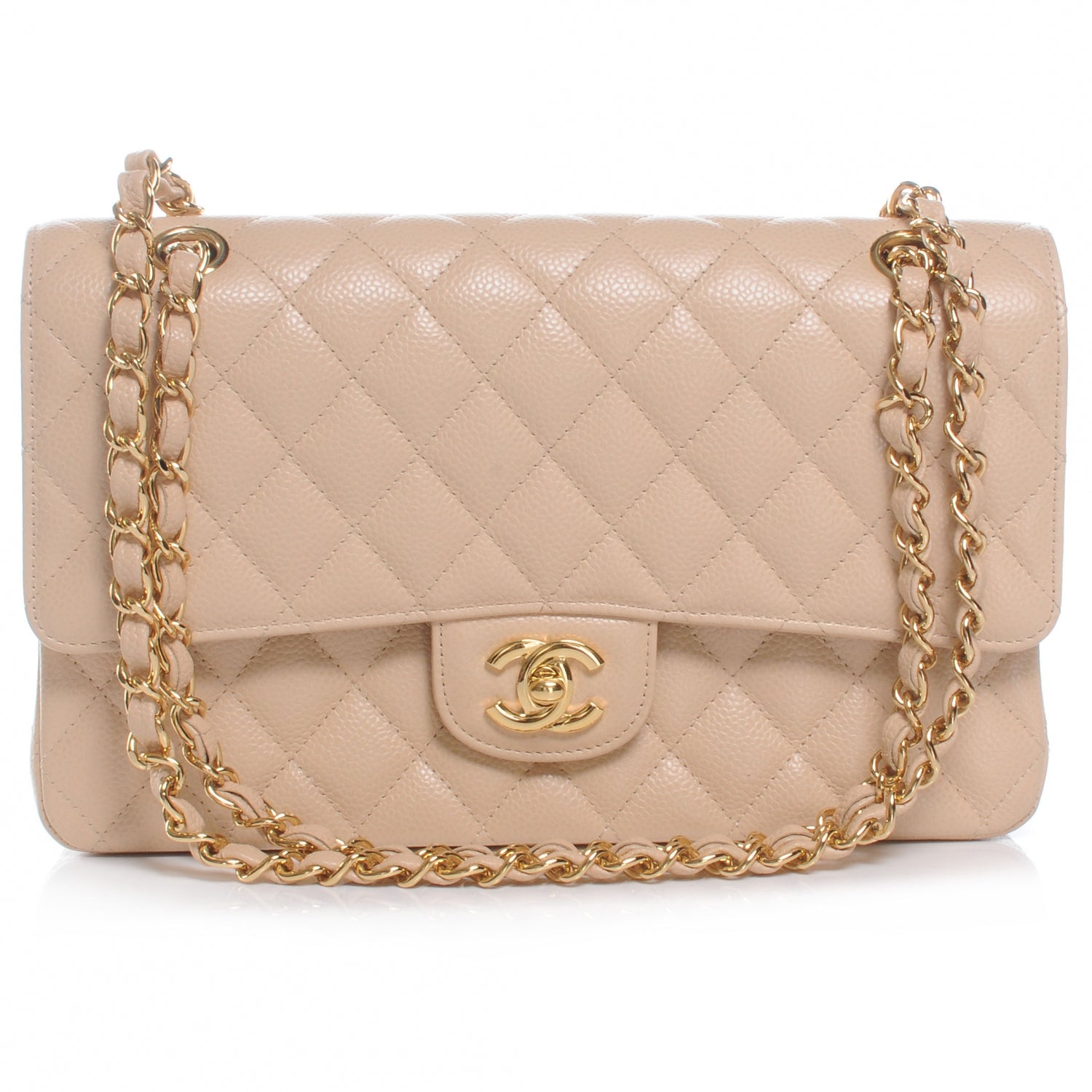 Chanel Caviar Quilted Medium Double Flap Beige Clair 1 of 8