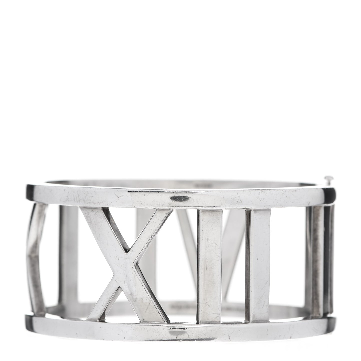 Sterling Silver Wide Atlas Hinged Bangle Bracelet