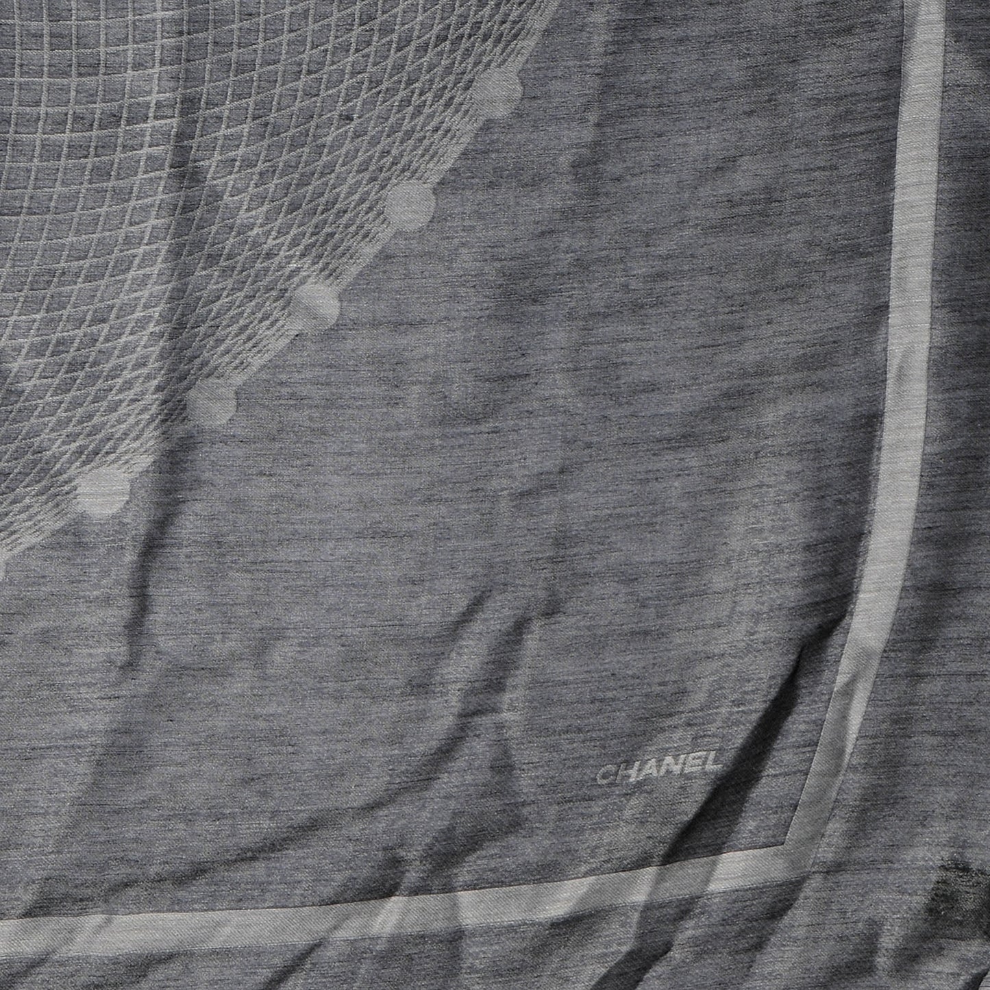 Cashmere Silk Spirograph Scarf Shawl Black White
